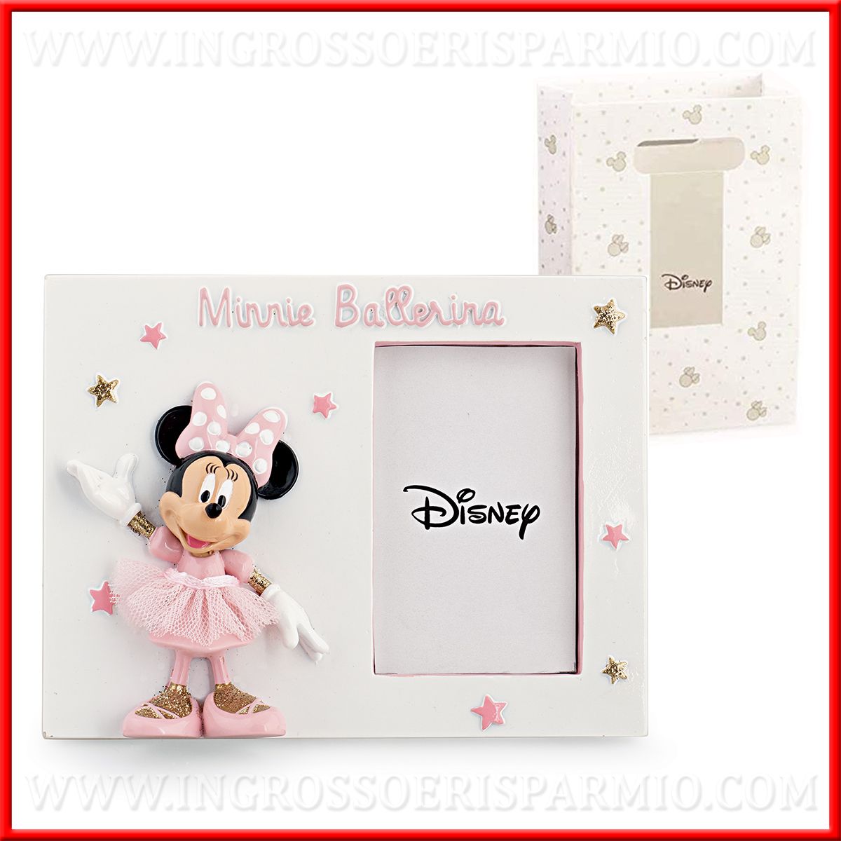 Portafoto Minnie Ballerina Cornici Battesimo Bimba Disney Doni Bomboniere Srl