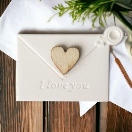 GESSETTI BUSTA PER LETTERE CON SCRITTA I LOVE YOU DETTAGLI IN LEGNO ACCESSORI CONFETTATE MATRIMONIO