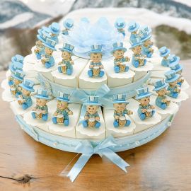 TORTE DI BOMBONIERE BATTESIMO NASCITA E PRIMO COMPLEANNO BAMBINO