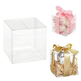 SCATOLE TRASPARENTI PVC 5 X 5 X 5 CM PICCOLE PER CONFETTI FAI DA TE BOMBONIERE