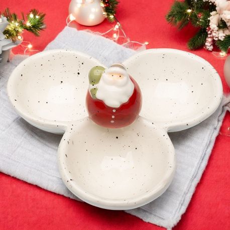 ANTIPASTIERA BABBO NATALE IN CERAMICA REGALO DI NATALE PERFETTO PER FESTE