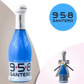 MINI BOTTIGLIE SPUMANTE SANTERO 958 BLU DOLCE BOMBONIERA