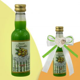 BOTTIGLIE LIQUORE MIGNON CREMA DI PISTACCHIO BOMBONIERA COMPLEANNO E MATRIMONIO