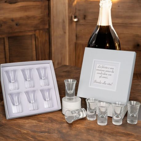 SET DI BOMBONIERE DA LIQUORE PER MATRIMONIO E ANNIVERSARIO