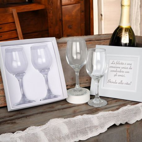 SET CALICI DA VINO BOMBONIERE PER MATRIMONIO E ANNIVERSARIO