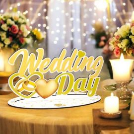 DECORAZIONE WEDDING DAY CON FEDI E CUORE PER MATRIMONIO