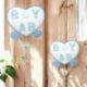 CUORE CON SCRITTA BABY E ORSETTO AZZURRO