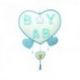 CUORE CON SCRITTA BABY E ORSETTO AZZURRO