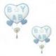 CUORE CON SCRITTA BABY E ORSETTO AZZURRO