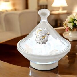 LAMPADA CON SALE BIANCO DELL'HIMALAYA E SACRA FAMIGLIA PER CERIMONIE