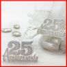 APPLICAZIONI 25° ANNIVERSARIO NOZZE ARGENTO IN GESSO SEGNAPOSTO ACCESSORI BOMBONIERE